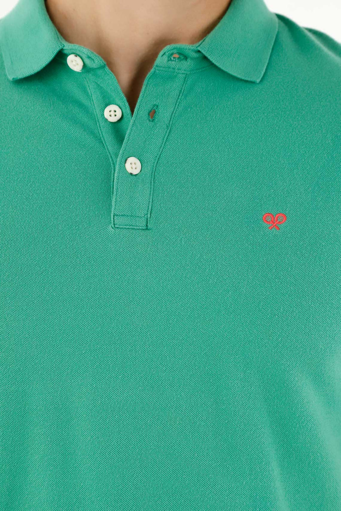 Polo cuello tejido verde para hombre