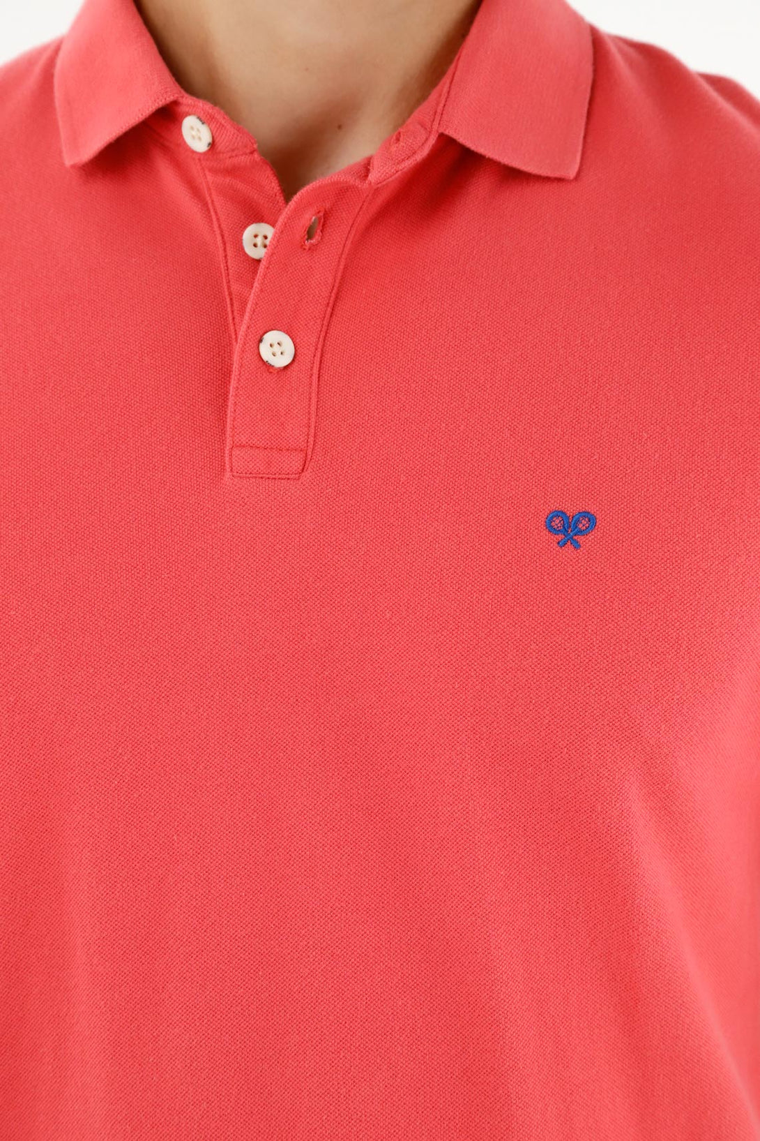 Men's Red Knit Collar Polo Shirt