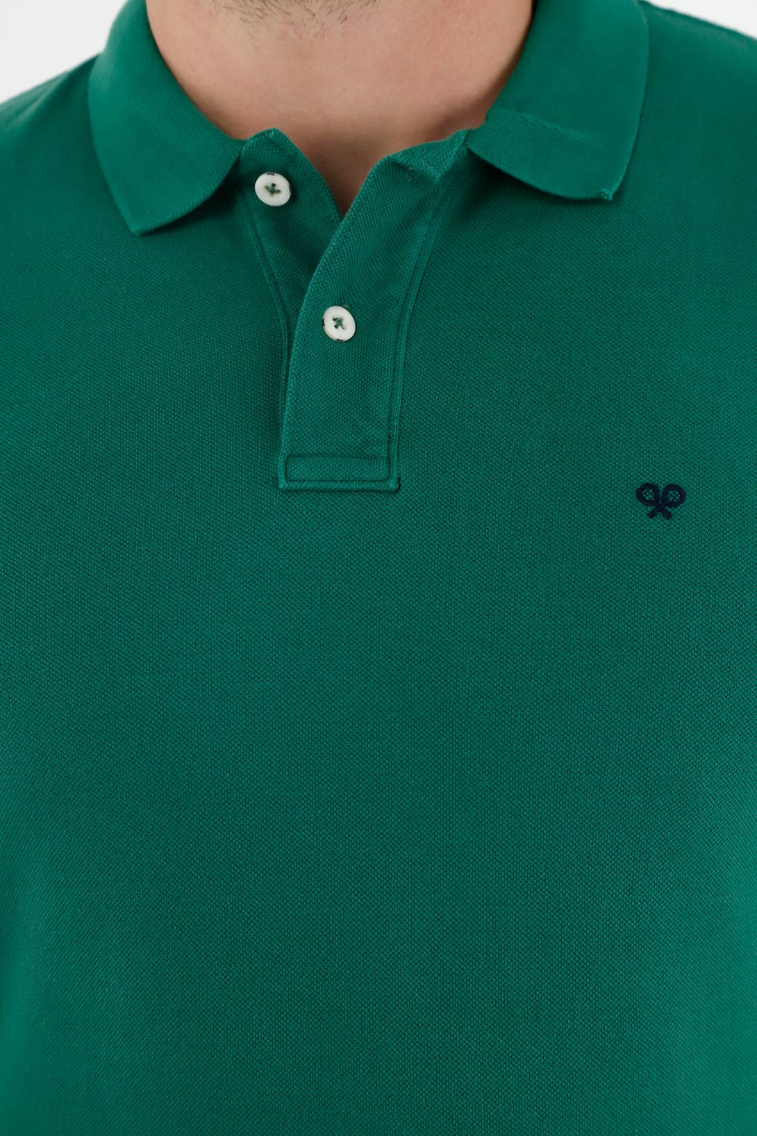 Polo verde con raqueta malla para hombre