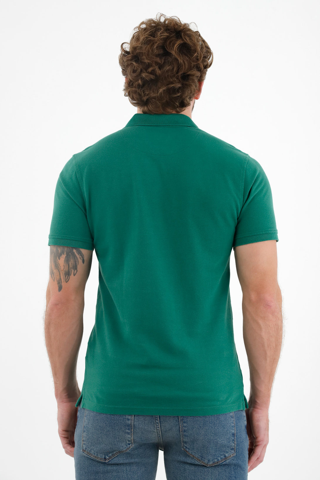 Polo verde con raqueta malla para hombre