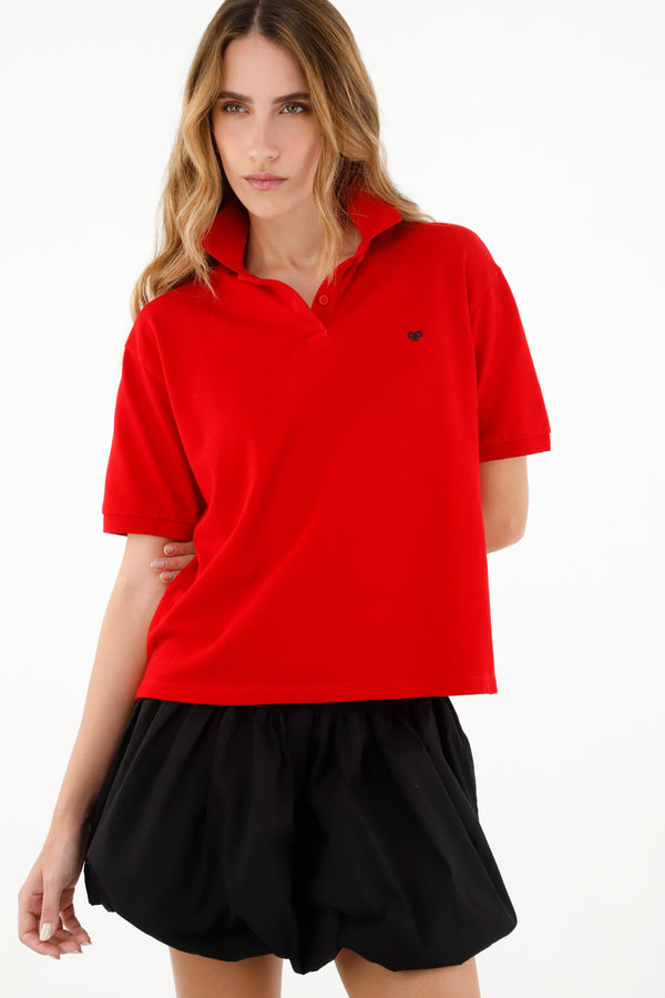 Women's Red Polo Shirt