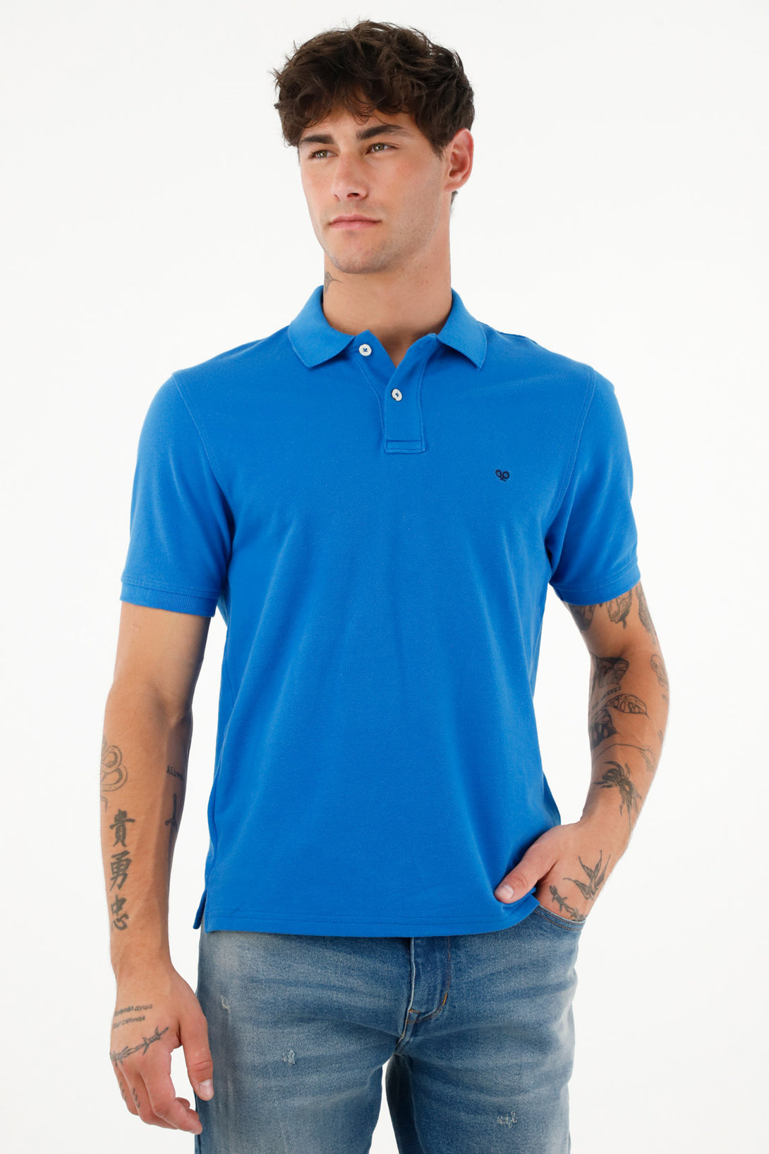 Men's Polo with Embroidered Racket