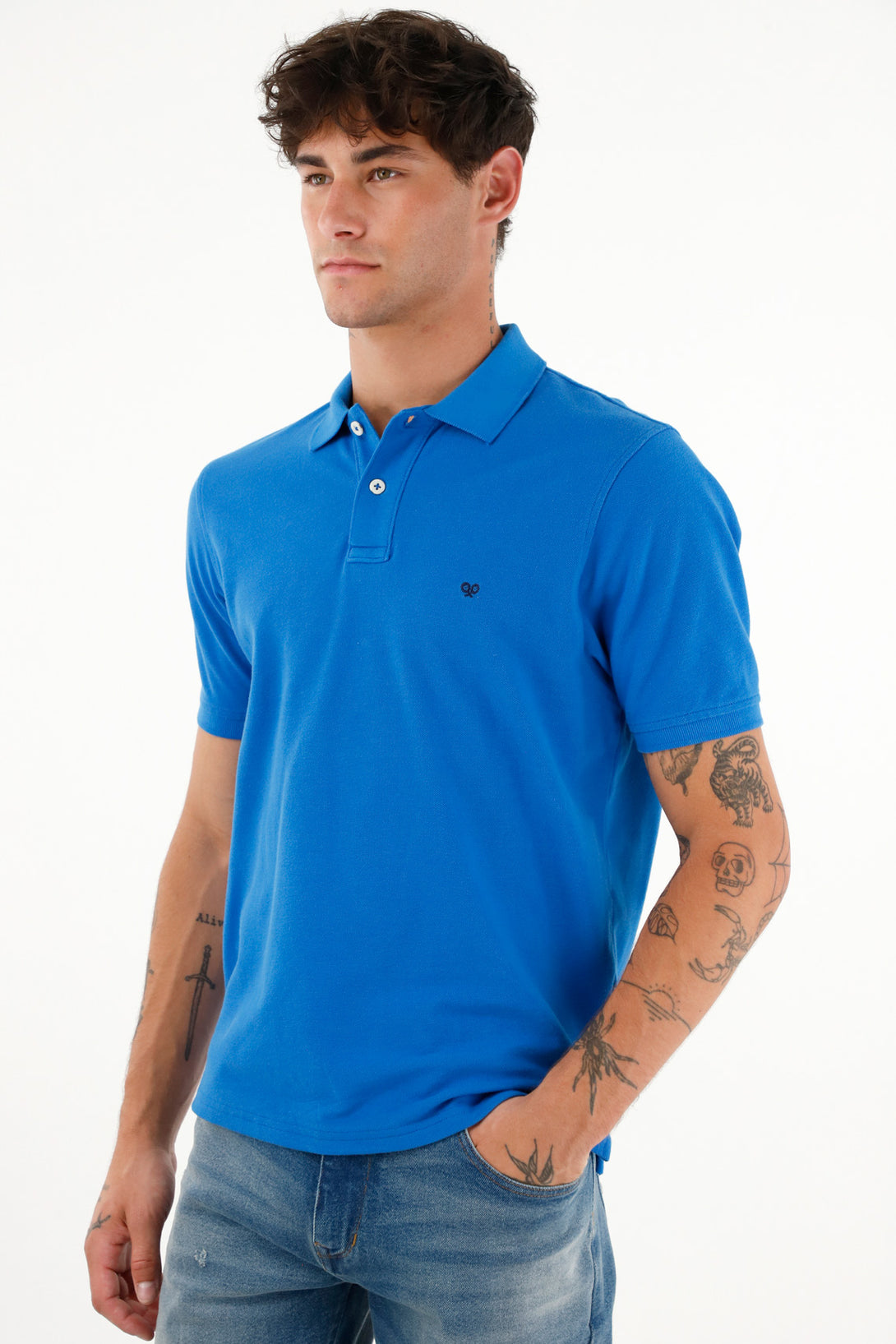 Polo con raqueta bordada para hombre