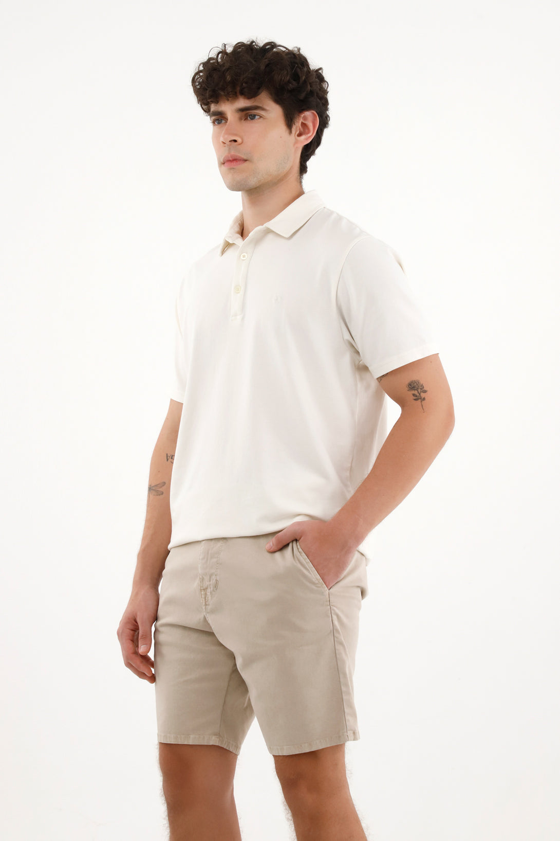 Men's Raw Polo with Embroidered Racket