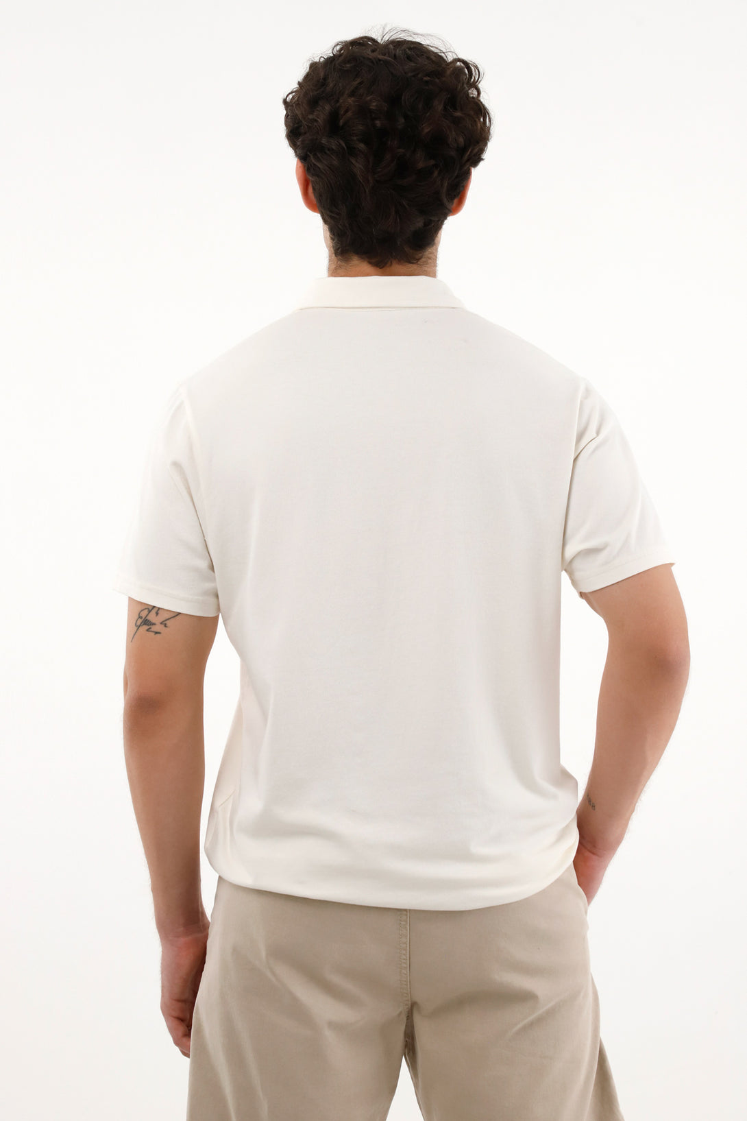 Men's Raw Polo with Embroidered Racket