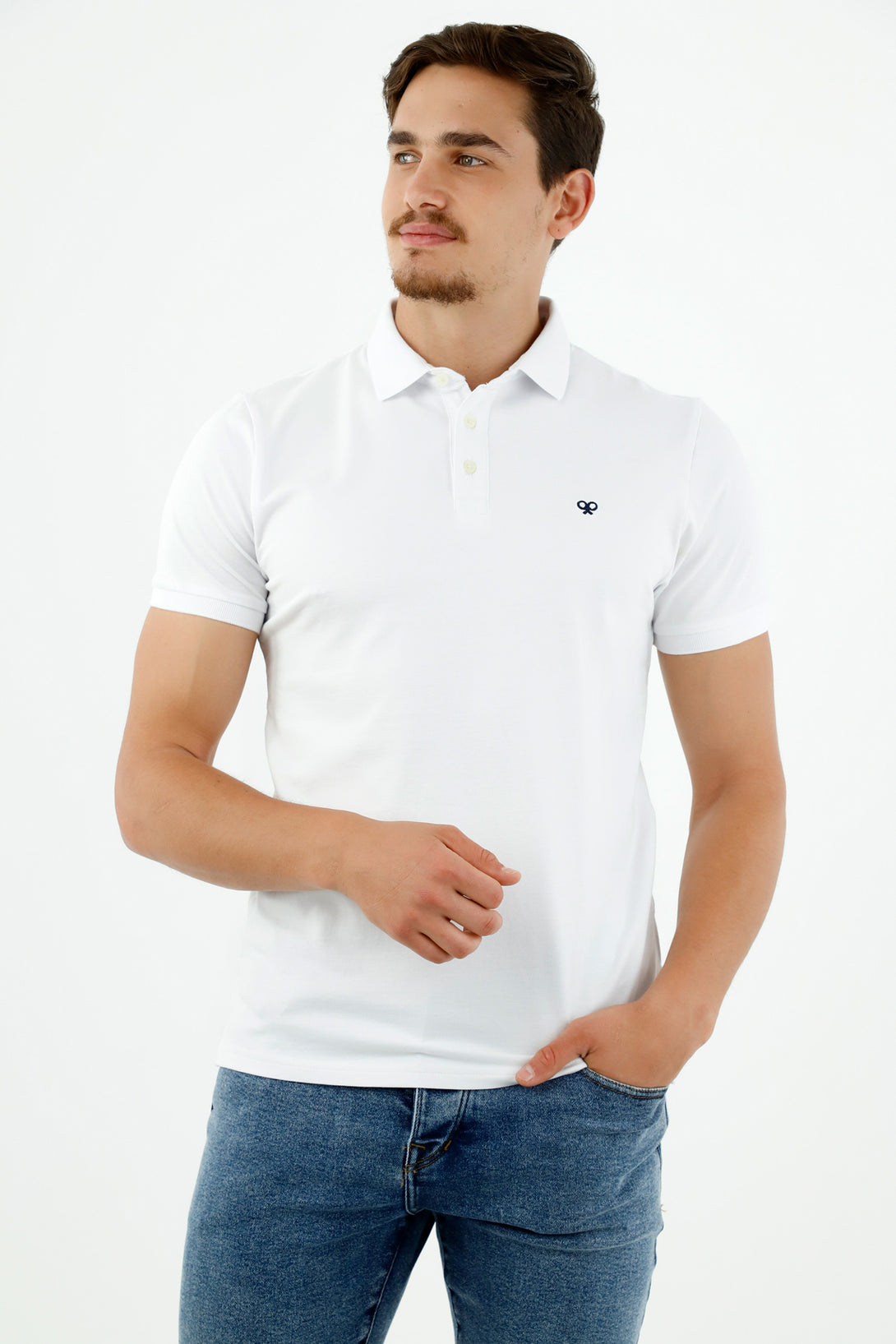 Polo blanca para hombre