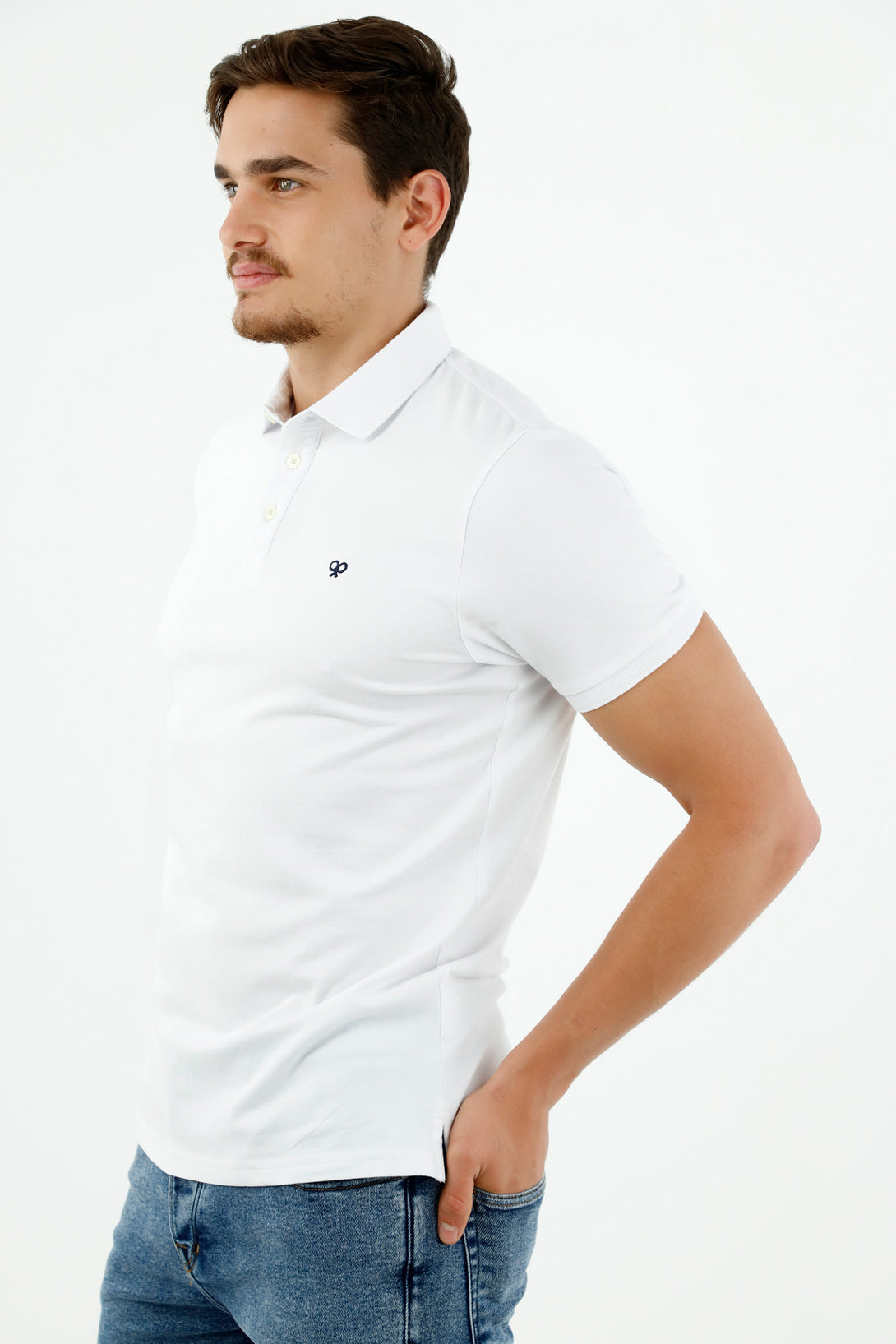 Polo blanca para hombre