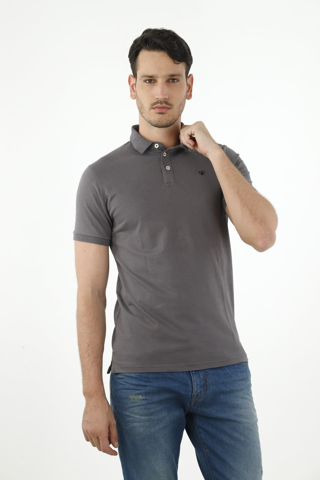 Polo gris para hombre