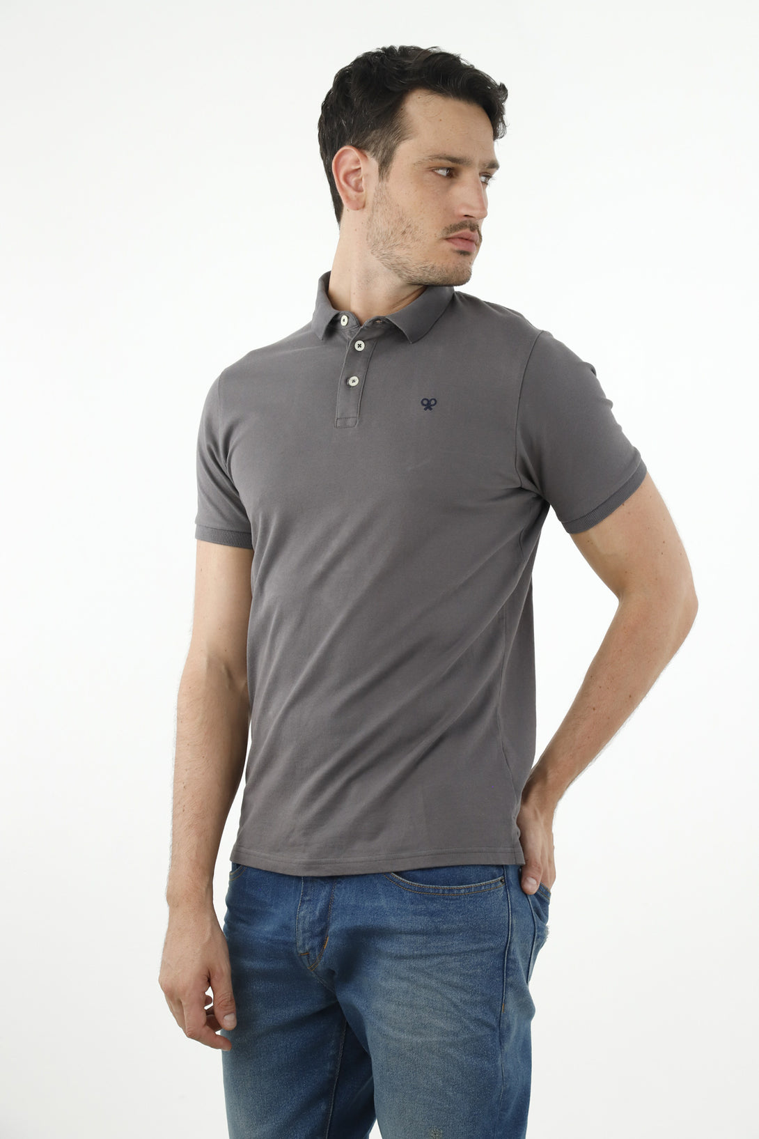 Polo gris para hombre