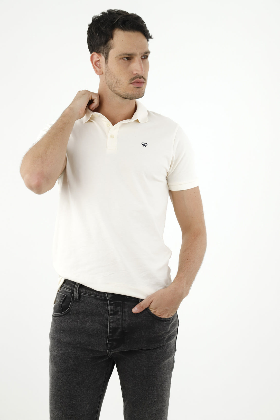 Polo blanca para hombre