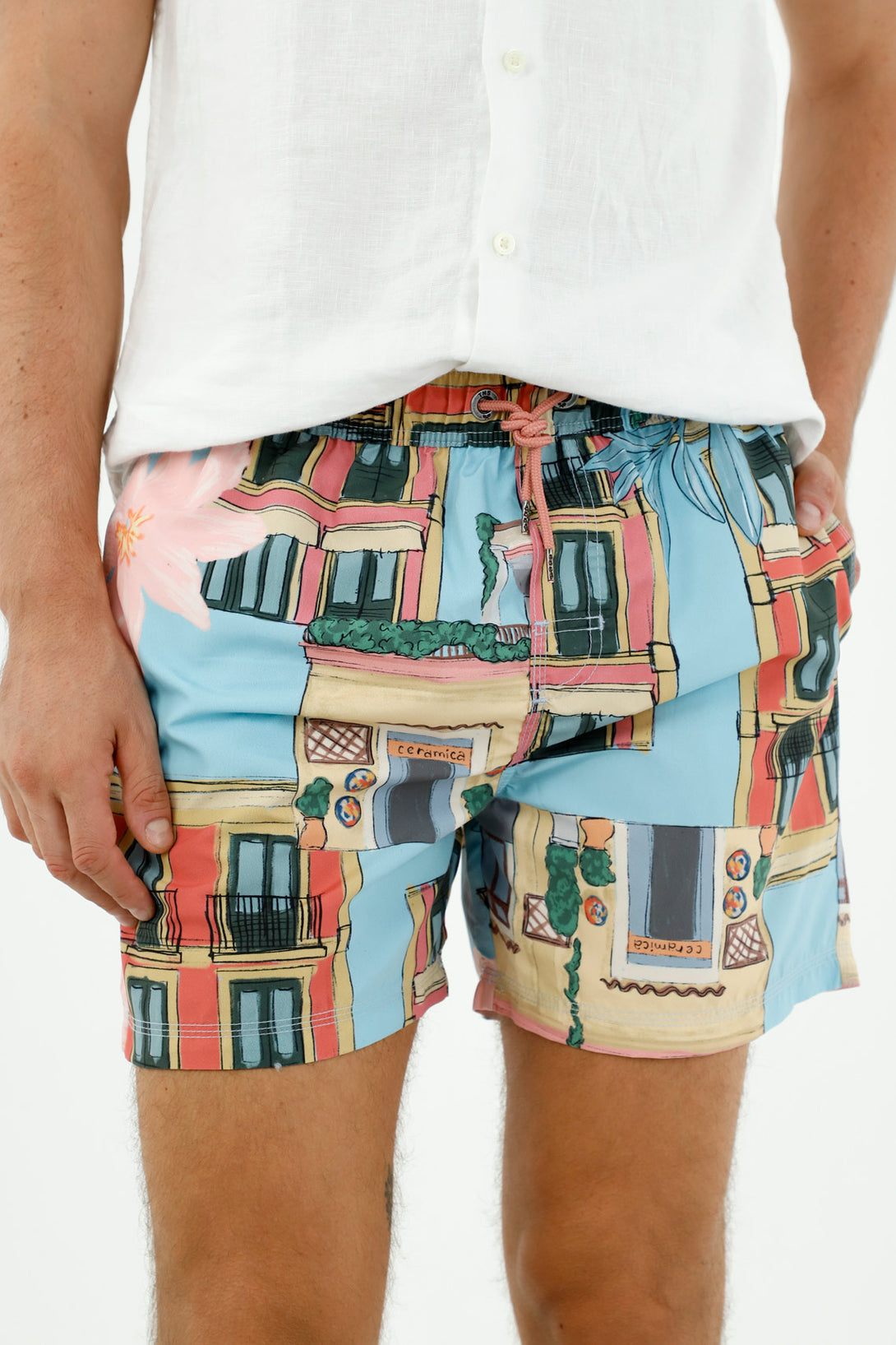 Printed men's swim shorts