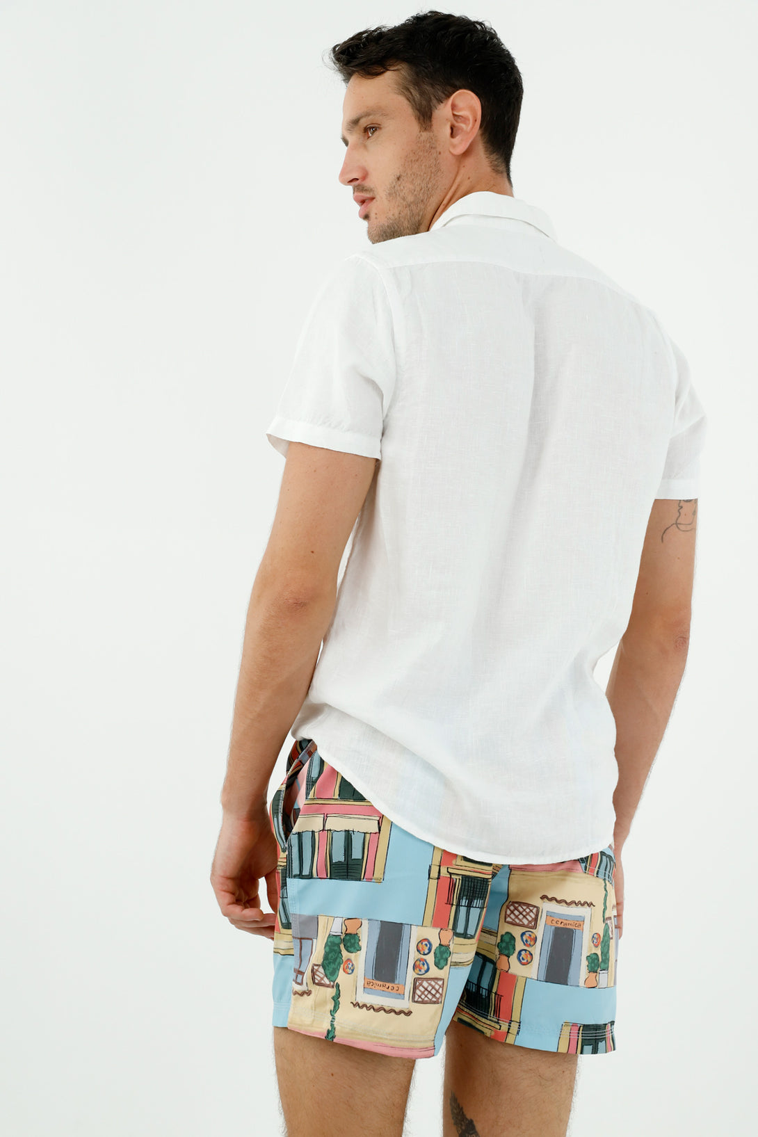 Printed men's swim shorts