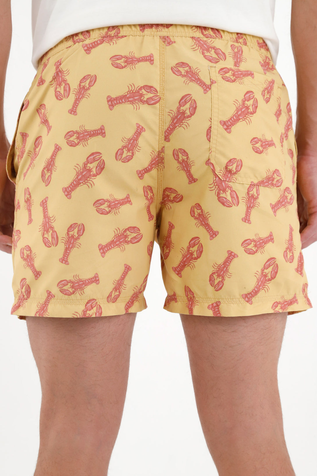 Men's Yellow Printed Swim Trunks