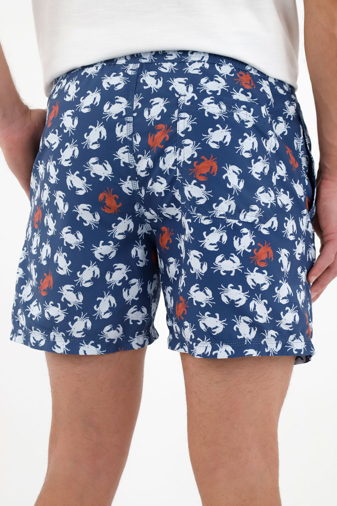 Pantaloneta de baño azul estampada para hombre