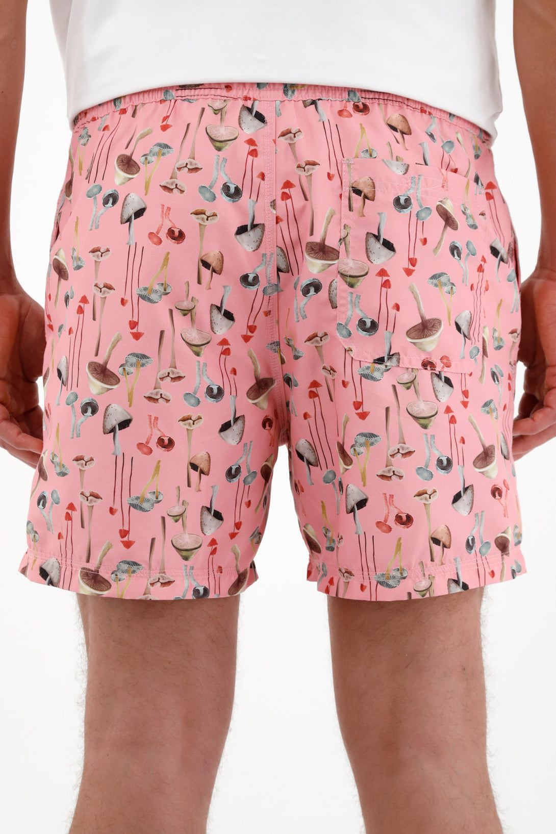 Pantaloneta de baño con estampado de hongos para hombre