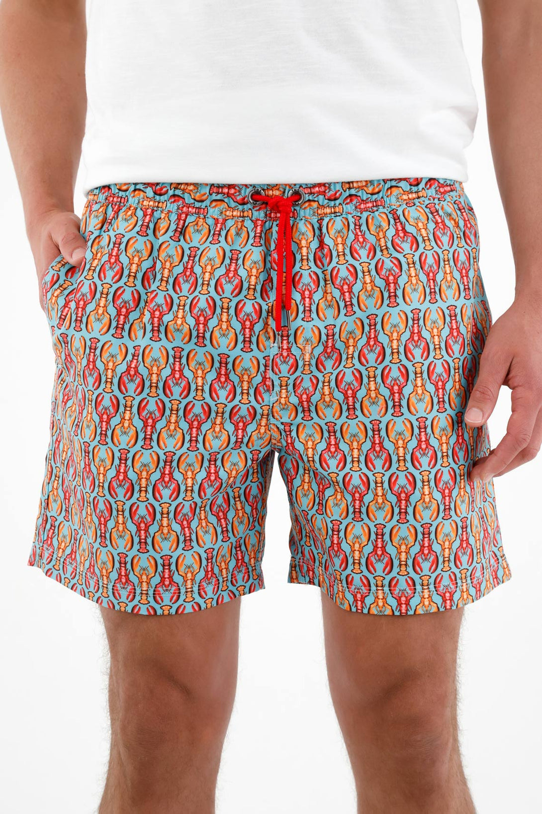 Men's Swim Trunks with Lobster Print