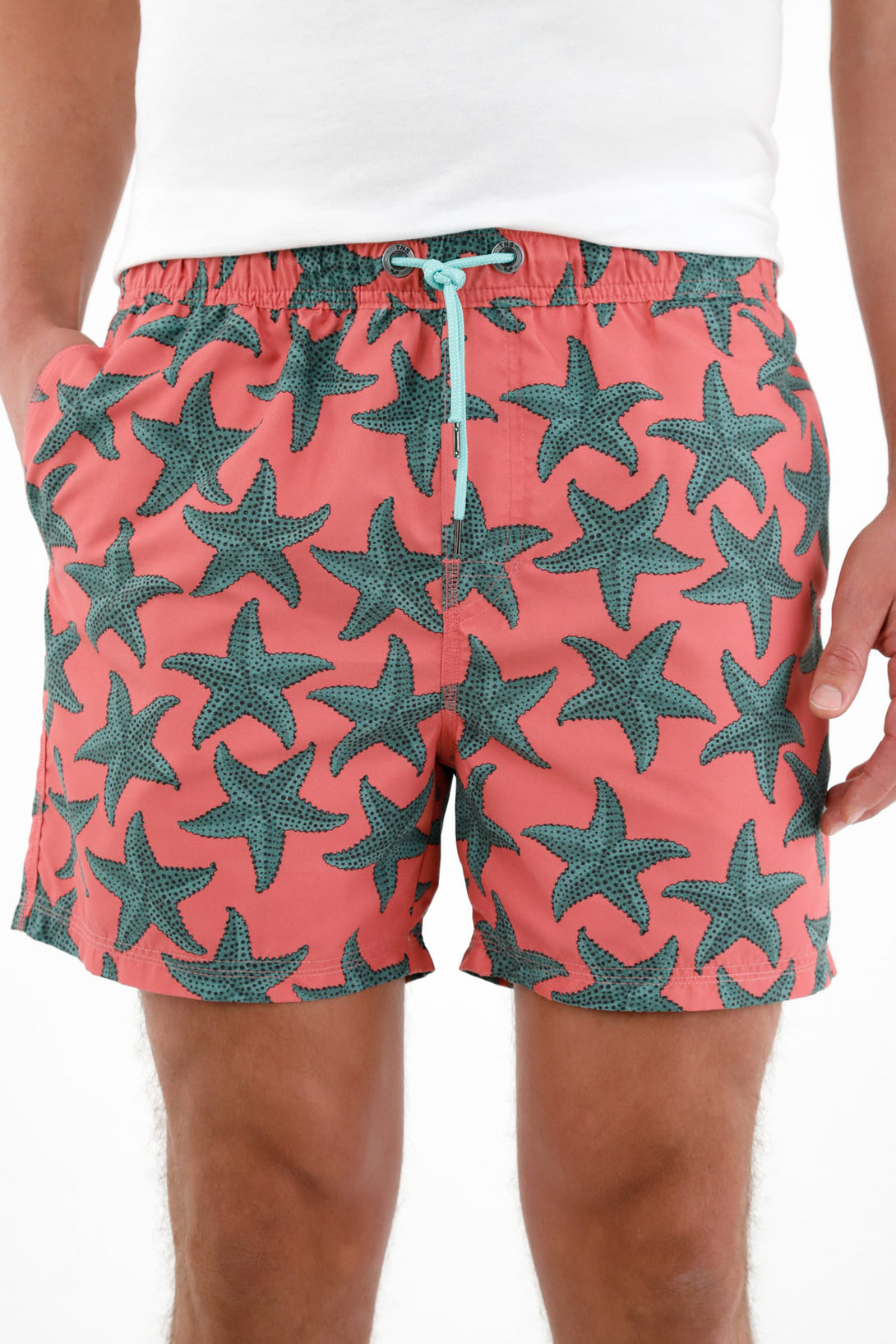 Pantaloneta de baño con estampado marino para hombre