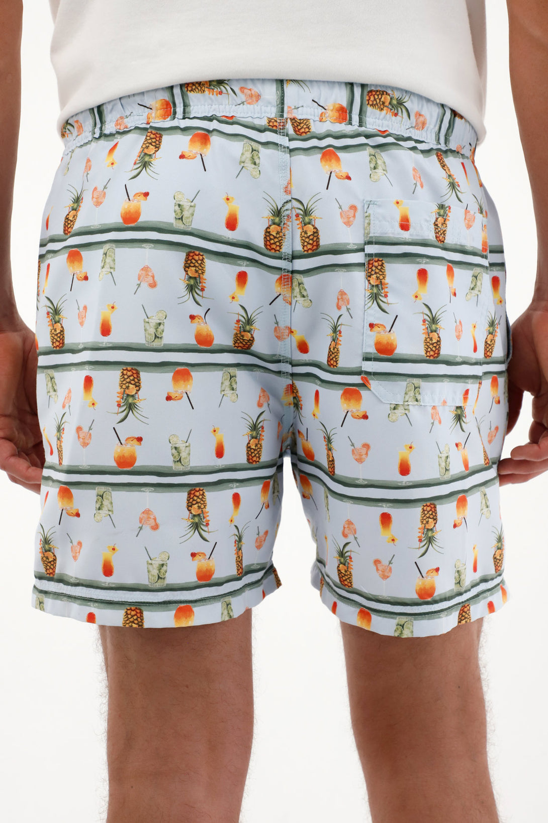 Pantaloneta de baño con estampado de frutas para hombre