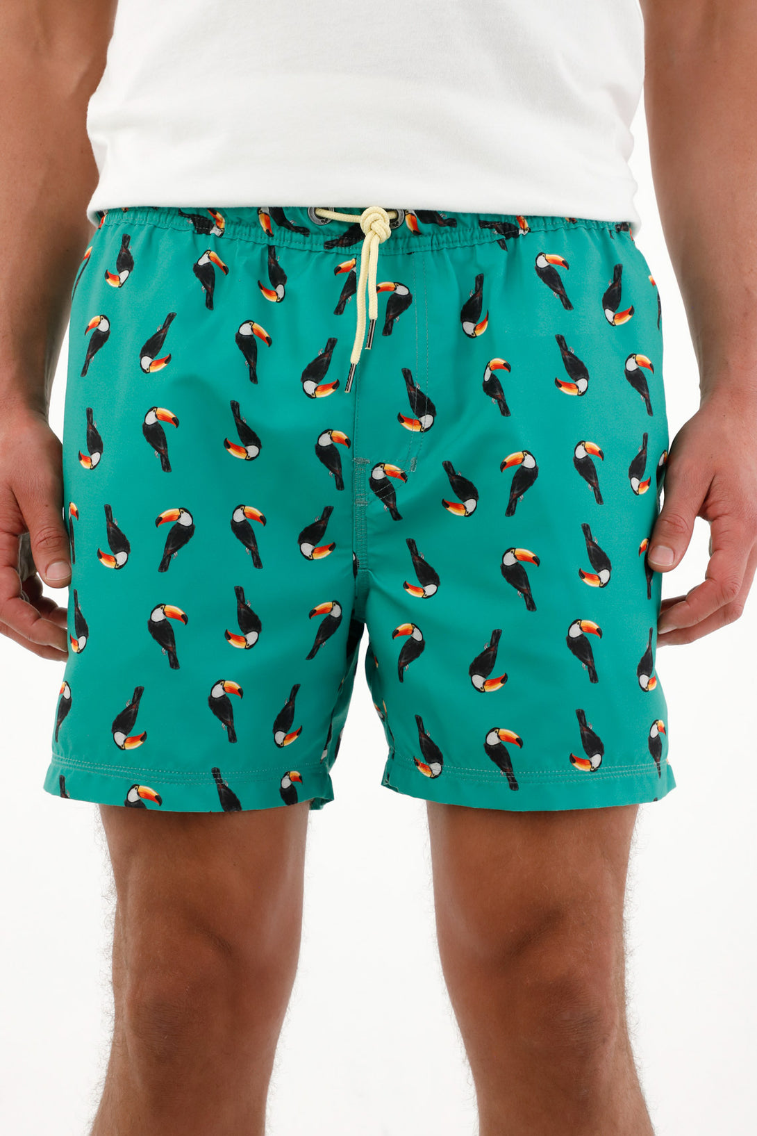 Men's Swim Trunks with Toucan Print