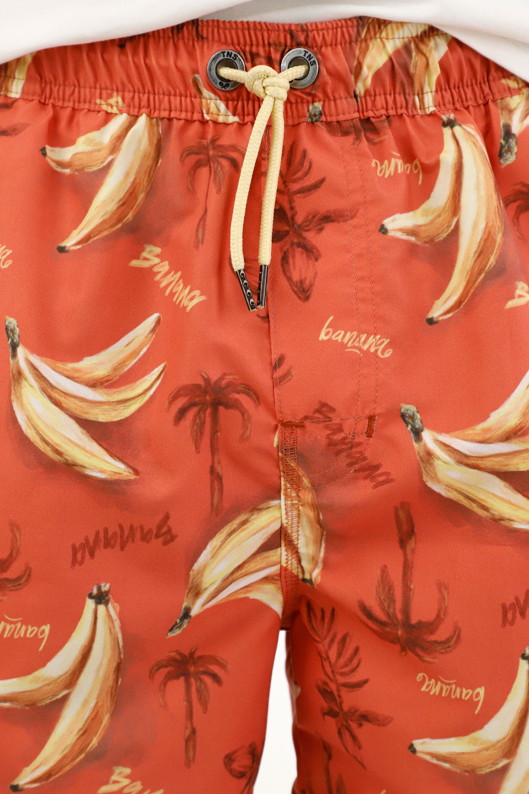 Pantaloneta de baño con estampado de bananas para hombre