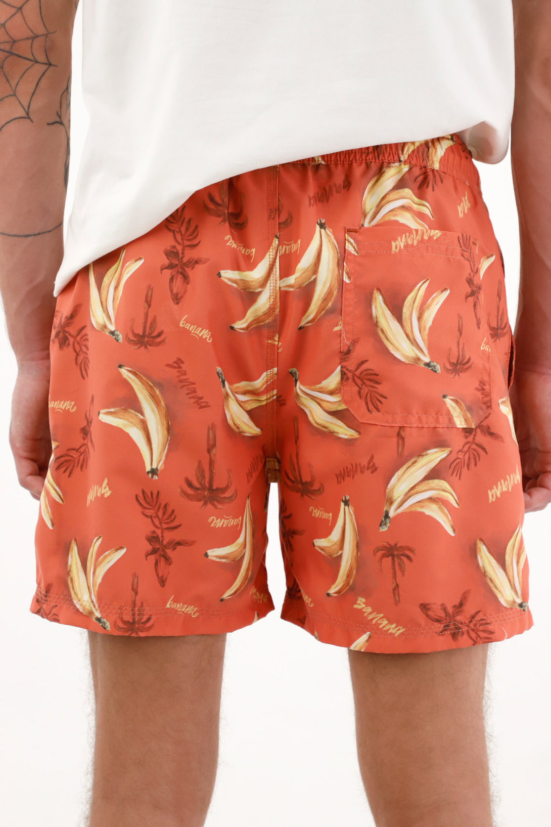 Pantaloneta de baño con estampado de bananas para hombre