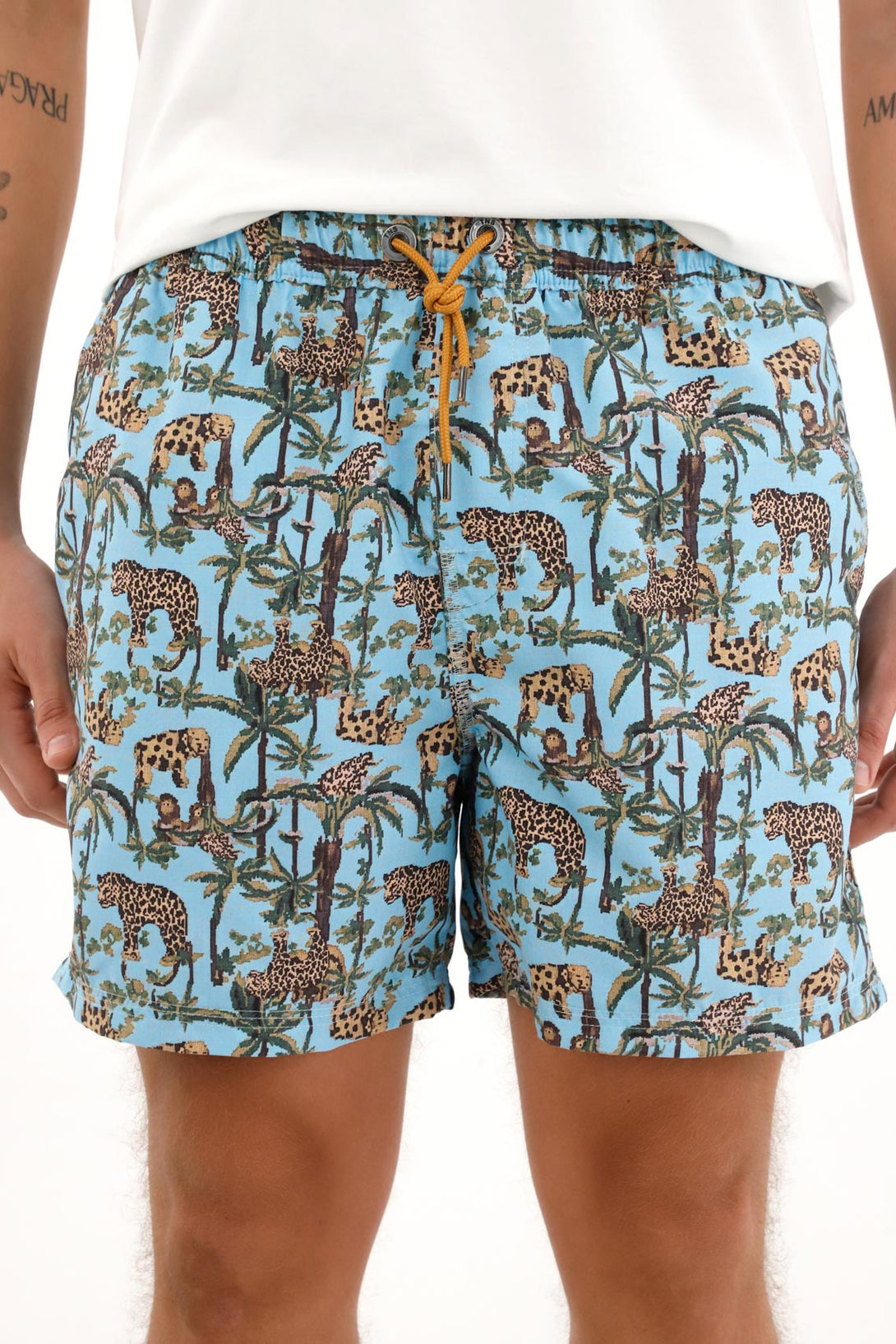 Men's jungle print swim trunks