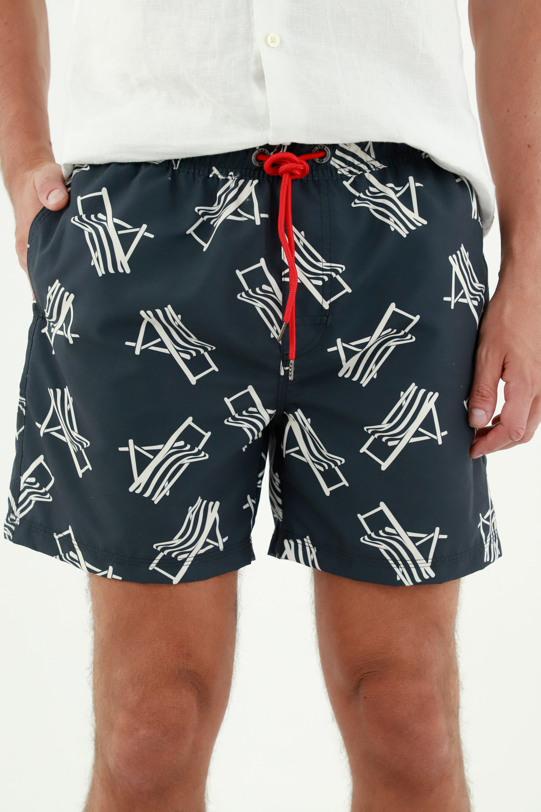 Men's Blue Printed Swim Shorts