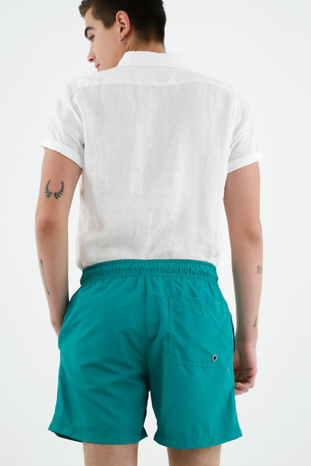 Pantaloneta de baño verde para hombre