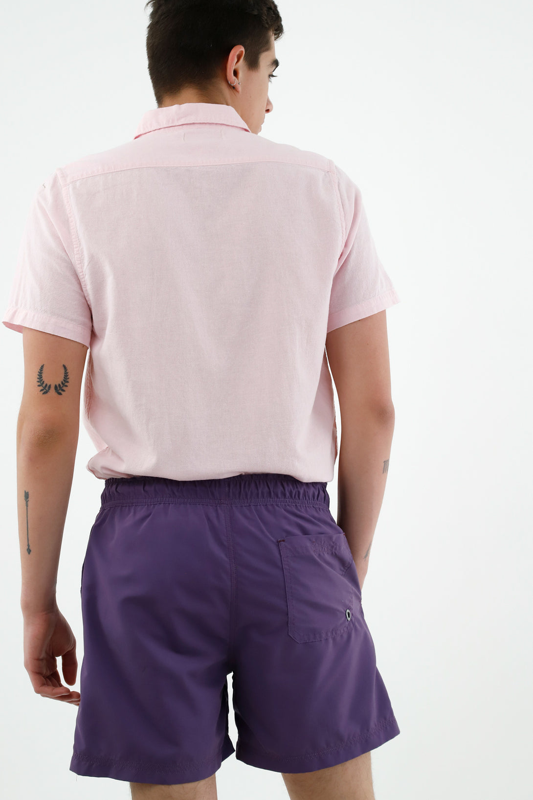 Pantaloneta de baño morada para hombre