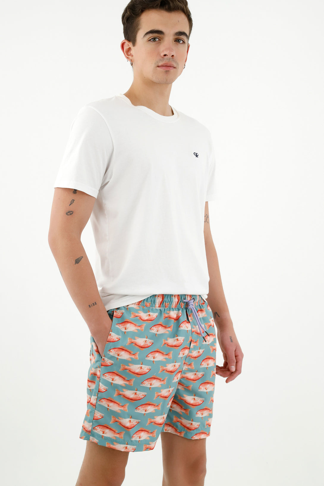 Pantaloneta estampada para hombre