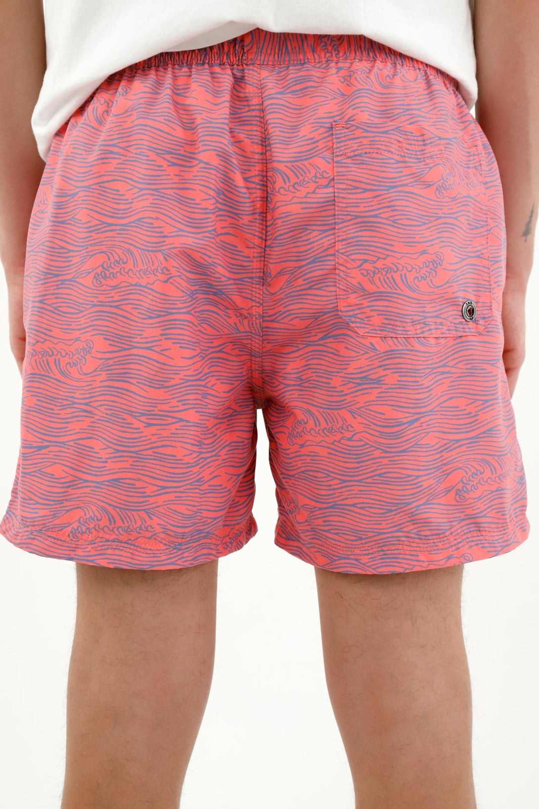 Men's Pink Drawstring Swim Shorts