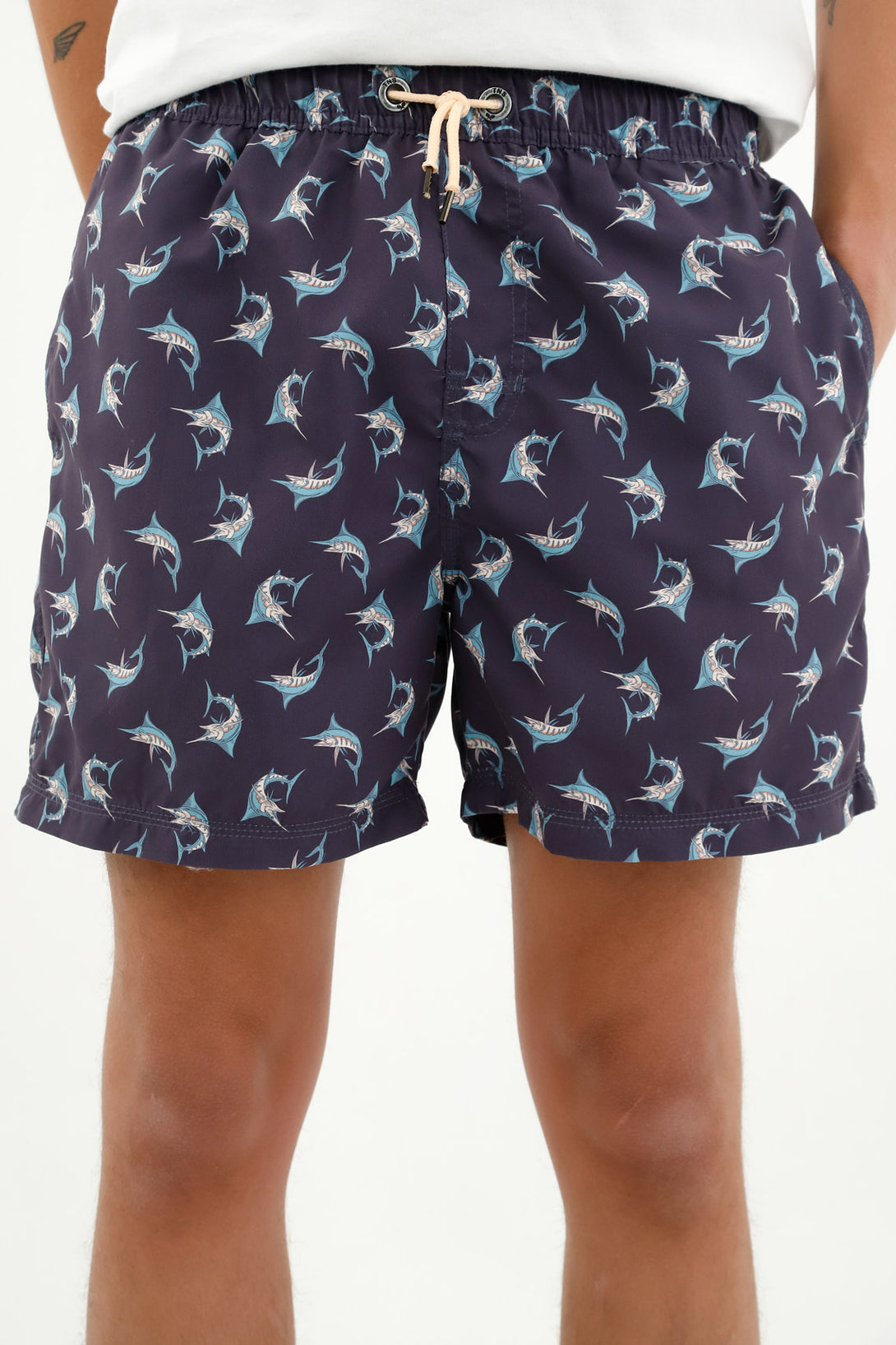 Men's Blue Drawstring Swim Shorts