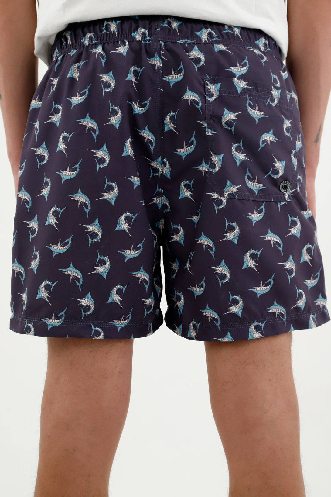 Men's Blue Drawstring Swim Shorts