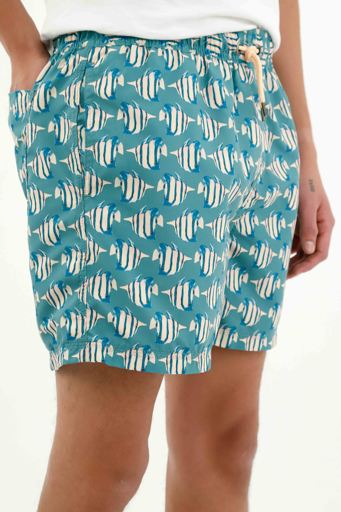 Men's Green Drawstring Swim Shorts