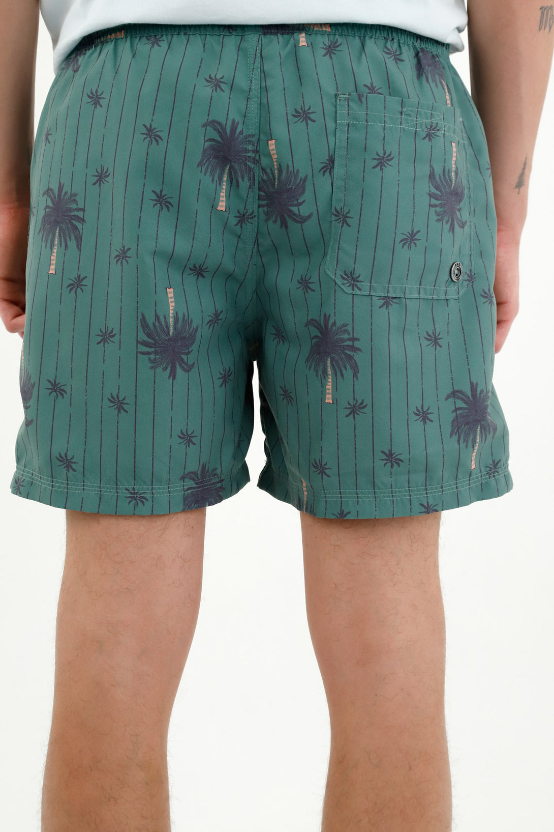 Men's Green Drawstring Swim Shorts