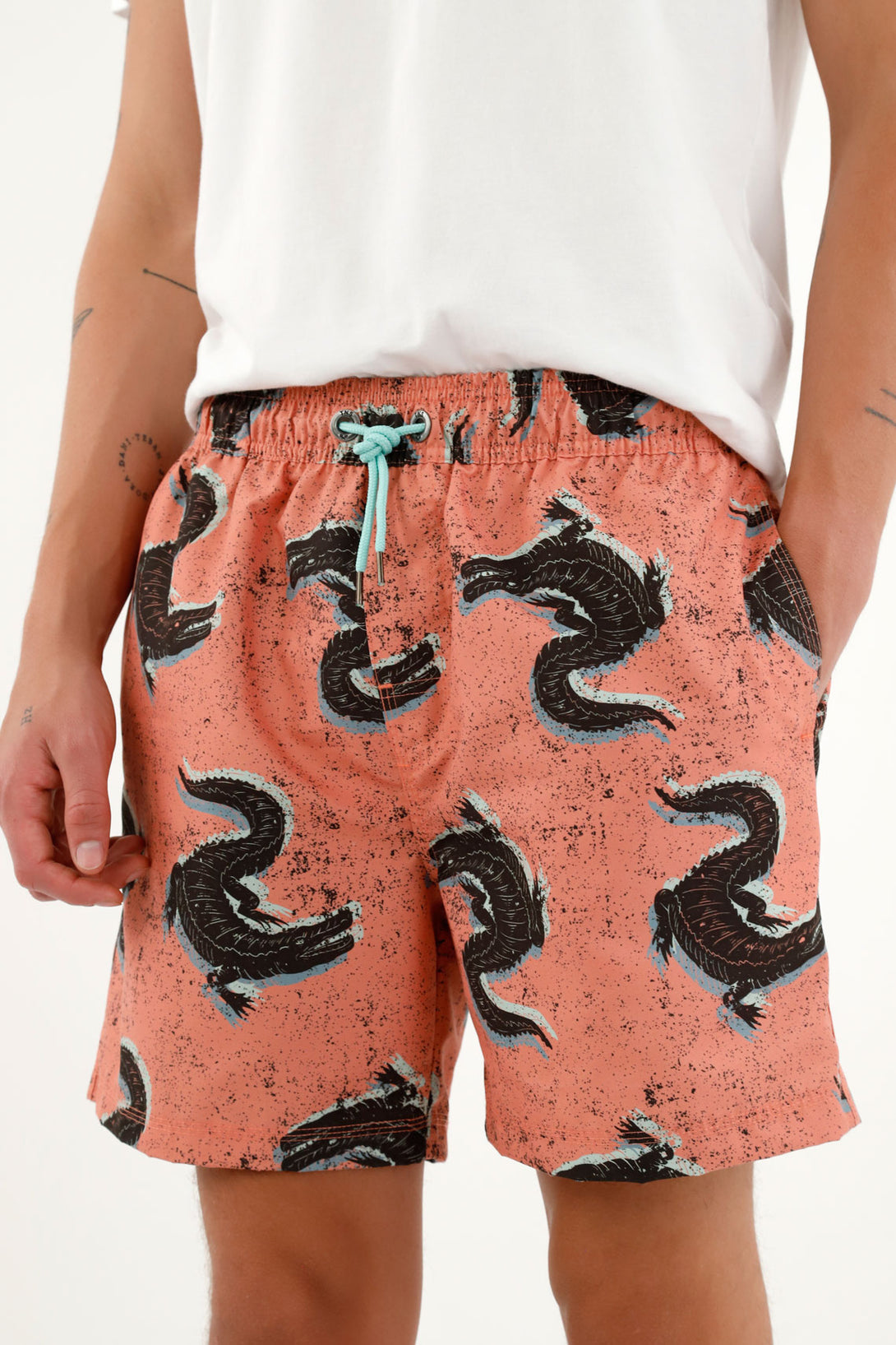 Pantaloneta de baño estampada para hombre