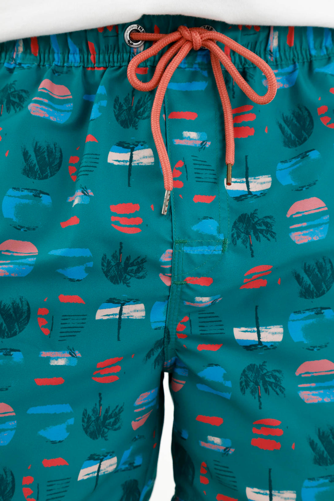 Pantaloneta de baño con estampado resort para hombre