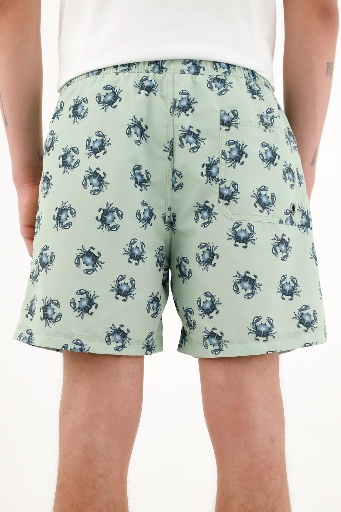 Men's Green Printed Swim Shorts