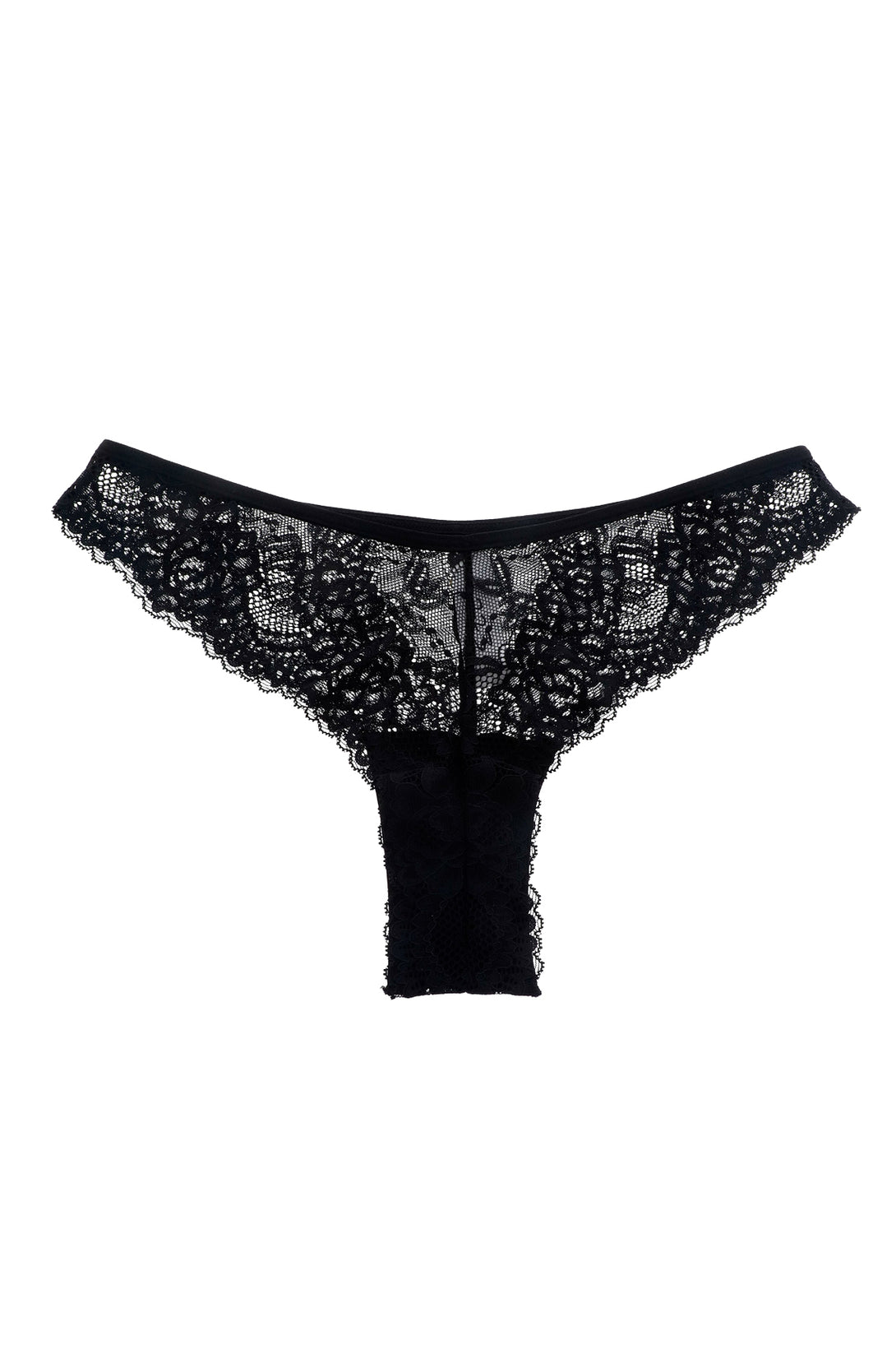 Panty negro con encaje para mujer