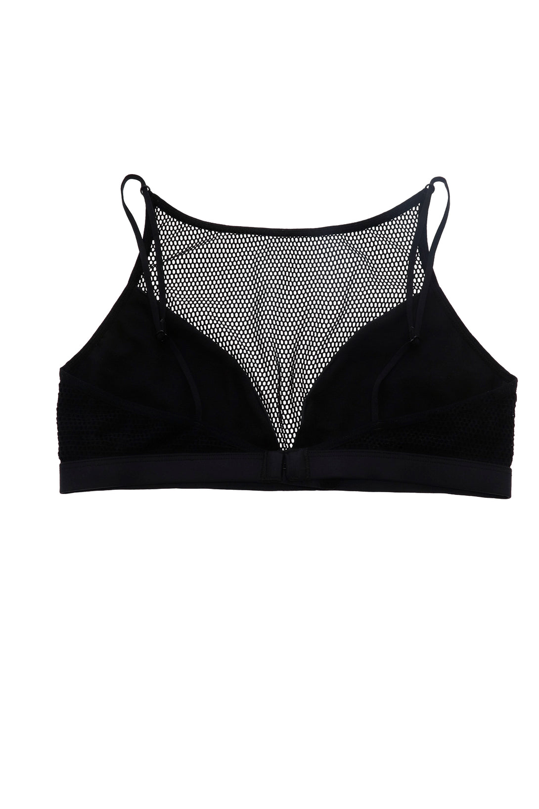 Women's Black Mesh Neckline Top