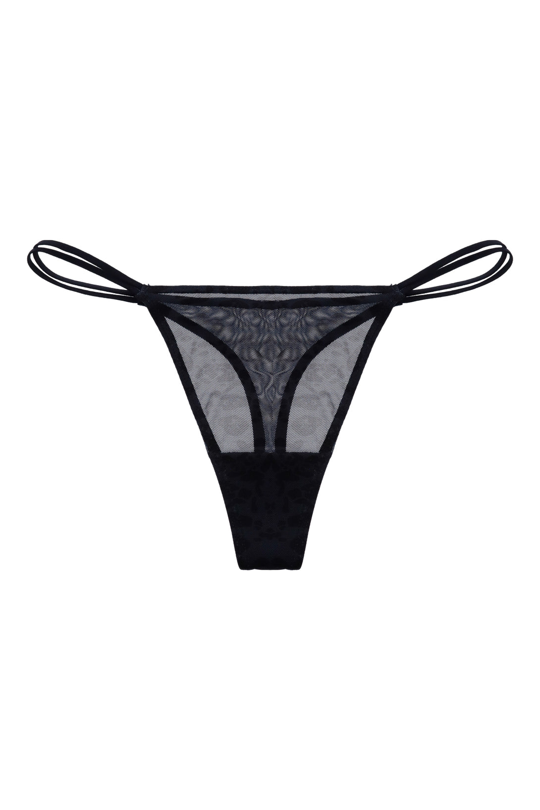 Panty negro con diseño animal print para mujer