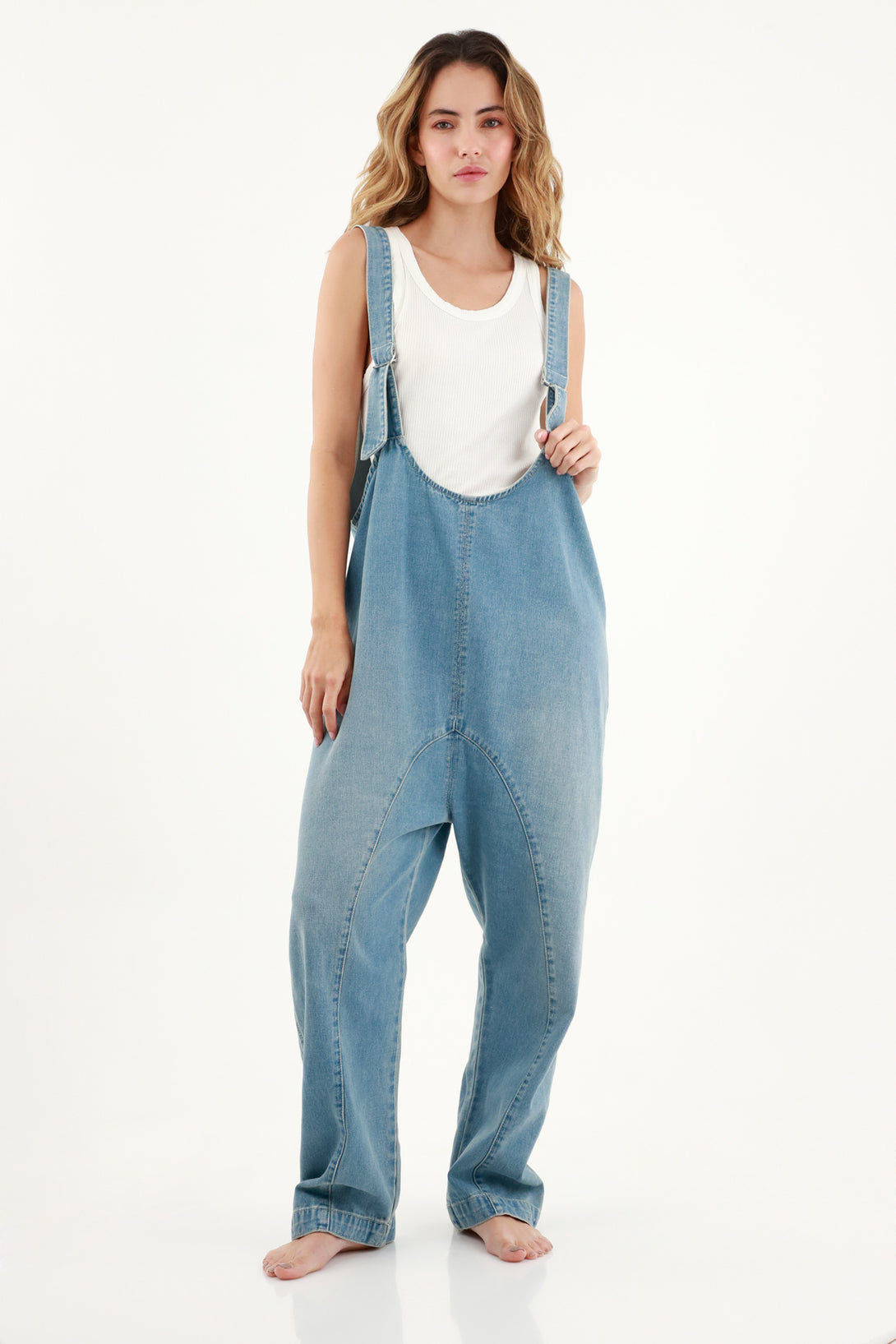 Women's Long Pant Overall in Blue