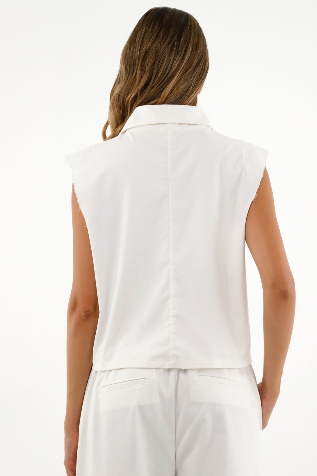 Women's White Tailored Vest