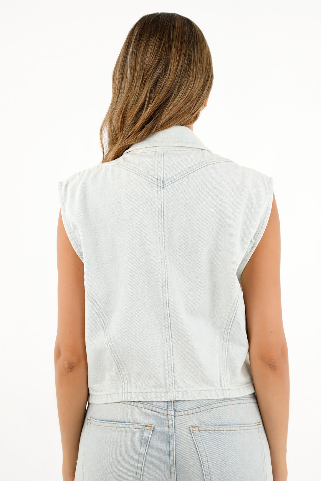 Women's Blue Decorative Cut Vest