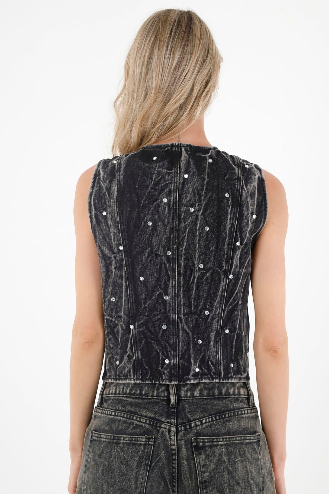 Women's Black Vest with Mini Appliques