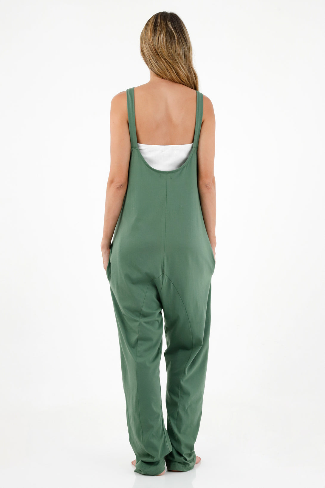 Women's Green Sleeveless Jumpsuit