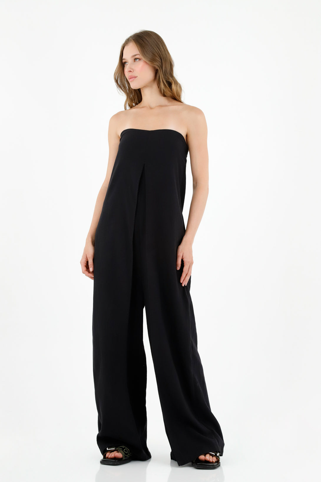 Women's Strapless Black Jumpsuit