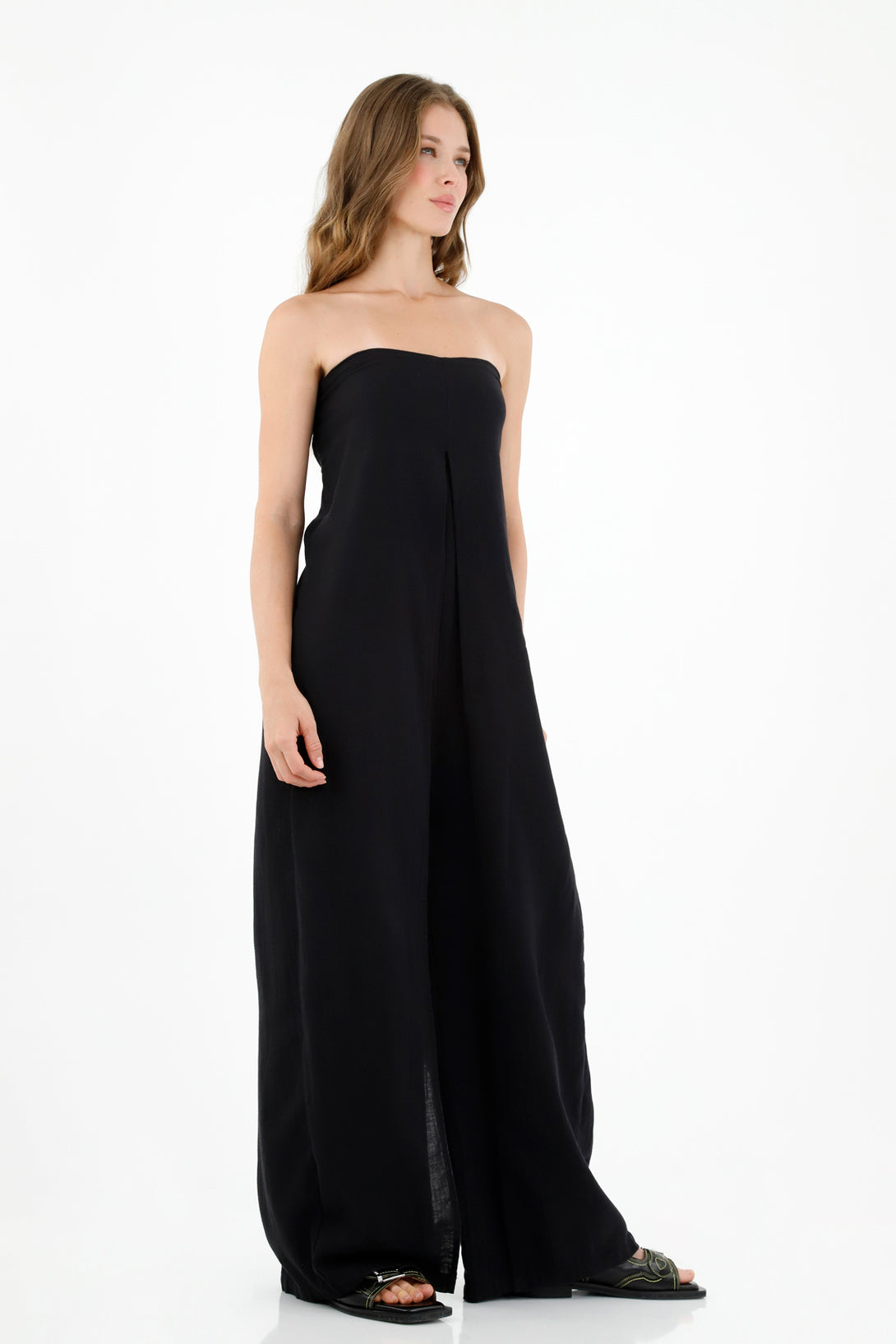 Women's Strapless Black Jumpsuit