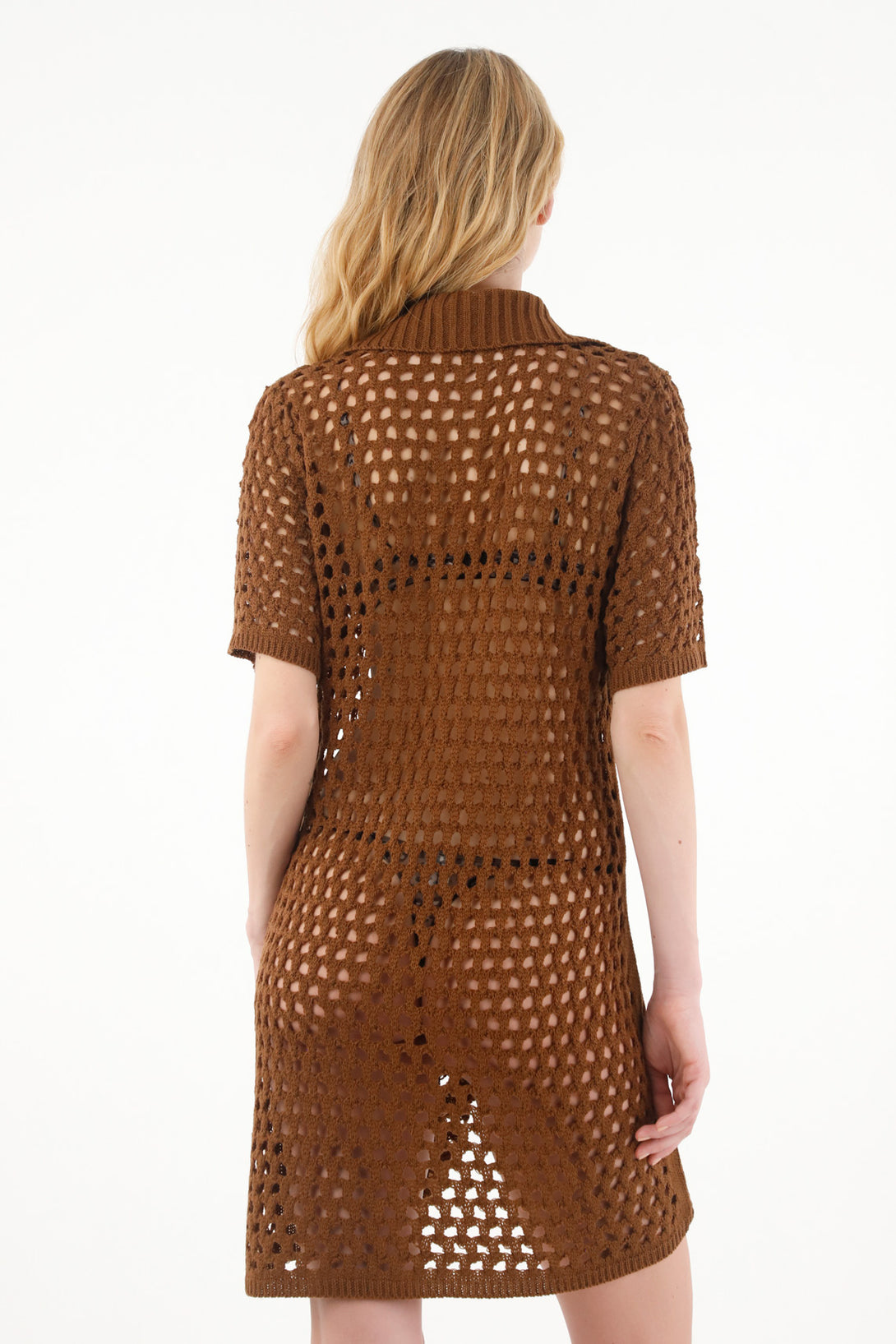 Women's Short Knit Brown Dress