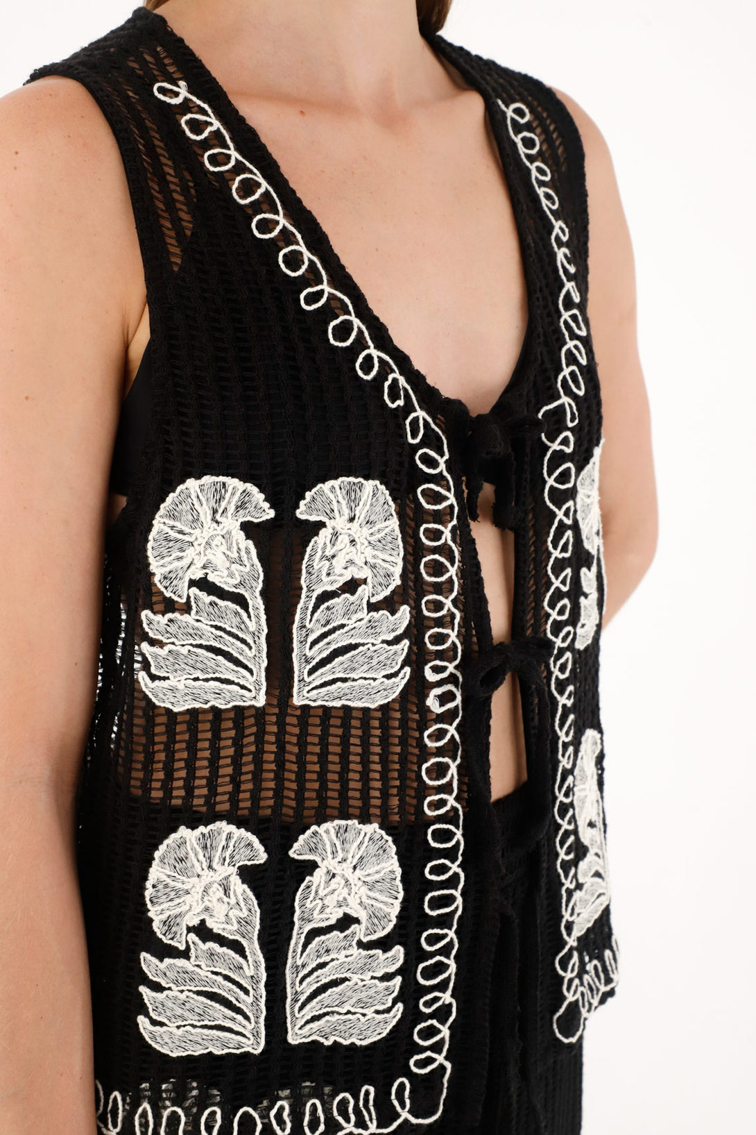 Women's knit black vest